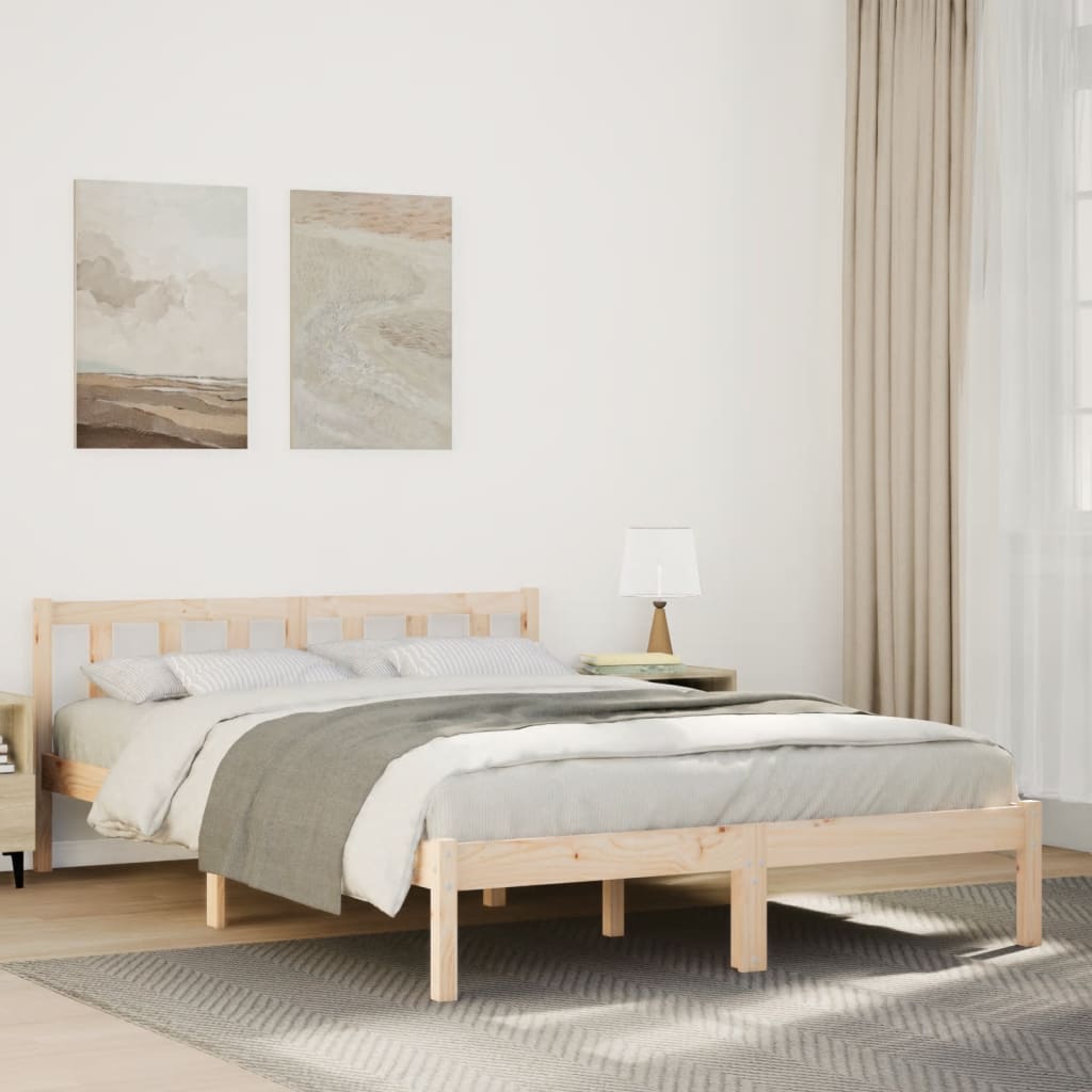 Vidaxl bedframe extra lang zonder matras massief grenenhout 160x210 cm