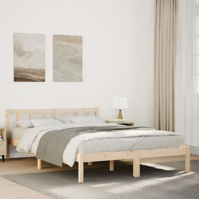 Vidaxl bedframe extra lang zonder matras massief grenenhout 160x210 cm