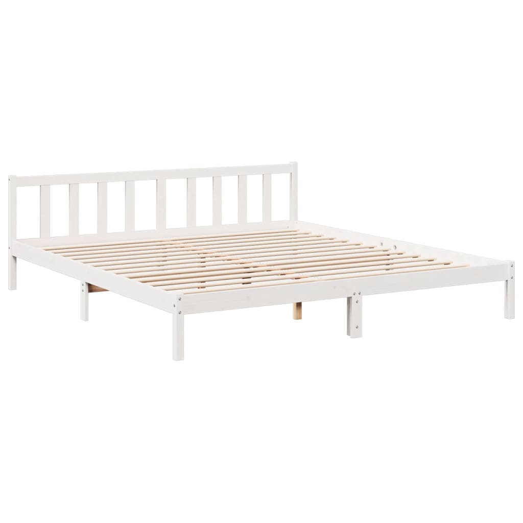 Vidaxl bedframe extra lang zonder matras grenenhout wit 180x210 cm