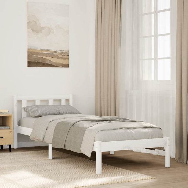 Vidaxl bedframe extra lang zonder matras grenenhout wit 90x220 cm