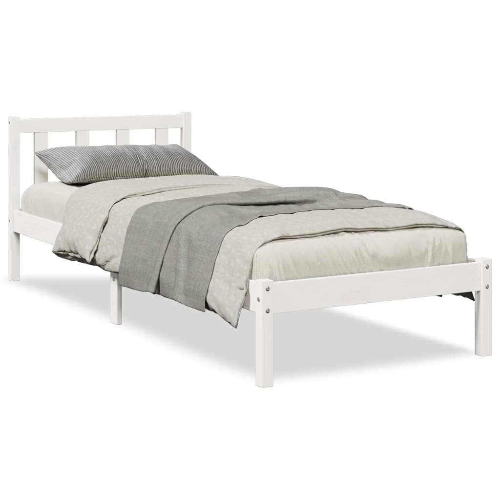Vidaxl bedframe extra lang zonder matras grenenhout wit 100x220 cm