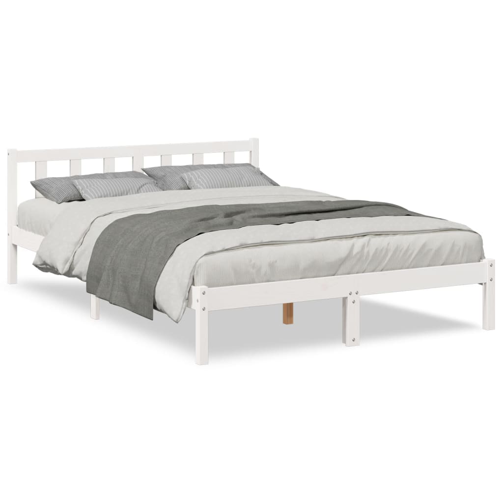 Vidaxl bedframe extra lang zonder matras grenenhout wit 160x220 cm