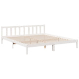 Vidaxl bedframe extra lang zonder matras grenenhout wit 180x220 cm