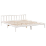 Vidaxl bedframe extra lang zonder matras grenenhout wit 200x220 cm
