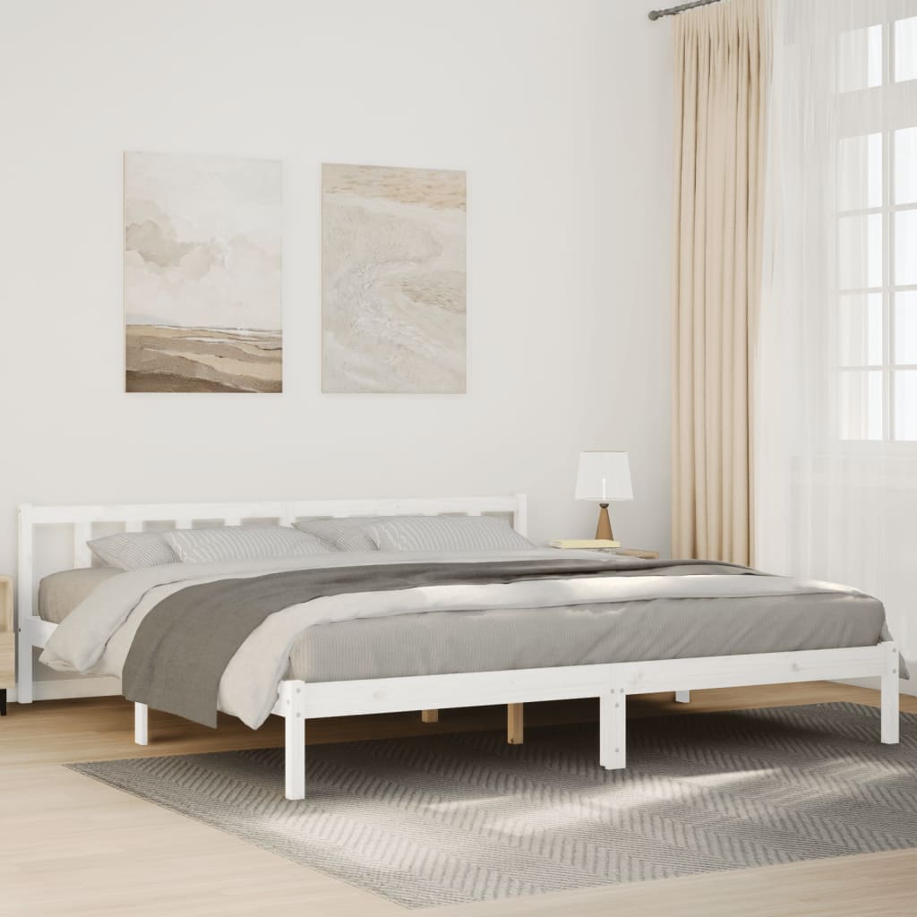 Vidaxl bedframe extra lang zonder matras grenenhout wit 200x220 cm