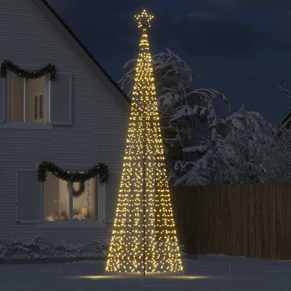 VidaXL LED-Weihnachtsbaum mit Spießen 1534 LEDs warmweiß 500 cm