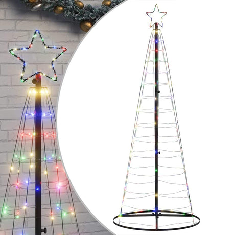 Vidaxl led-kerstboom 200 leds kleurrijk 180 cm