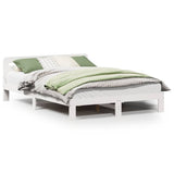 Vidaxl bedframe zonder matras massief grenenhout wit 150x200 cm