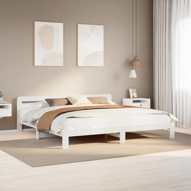 Vidaxl bedframe zonder matras massief grenenhout wit 180x200 cm