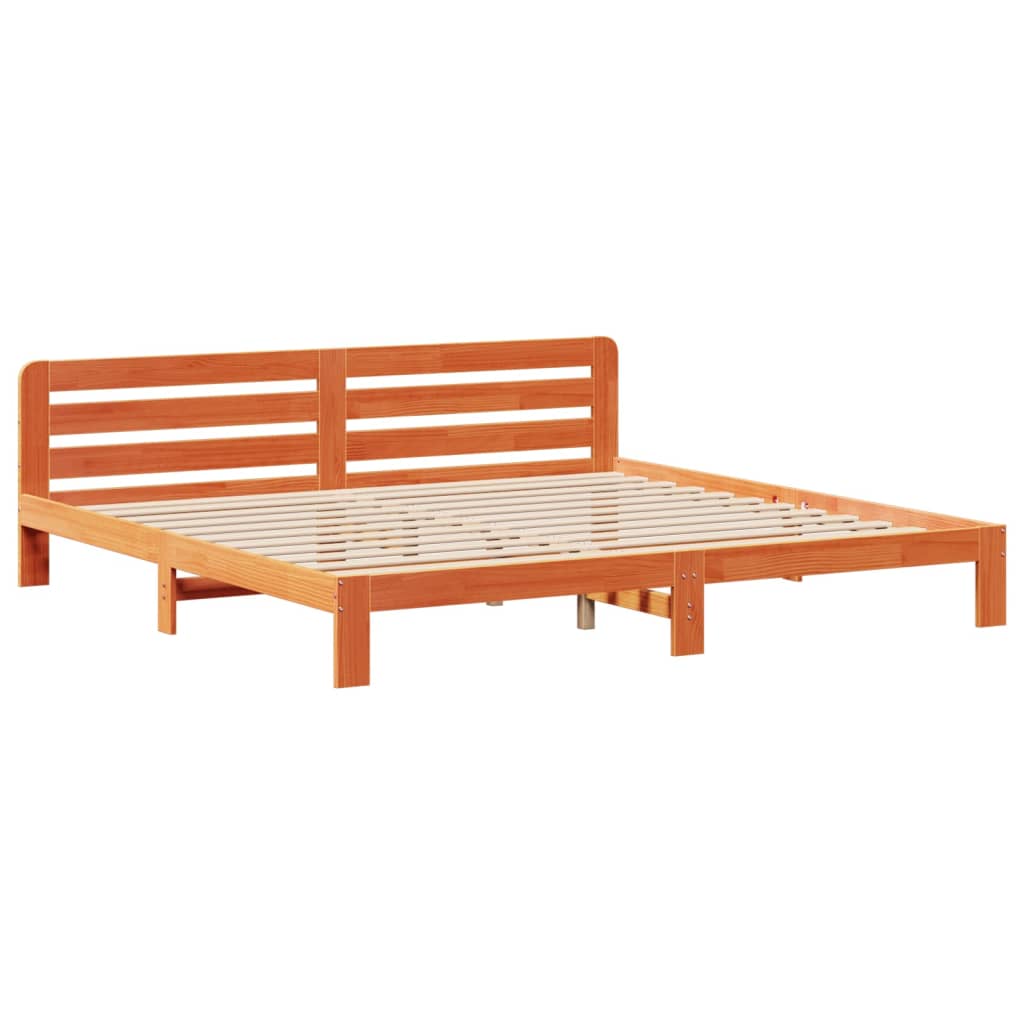 Vidaxl bedframe zonder matras massief grenenhout wasbruin 180x200 cm