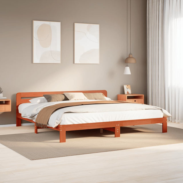 Vidaxl bedframe zonder matras massief grenenhout wasbruin 180x200 cm