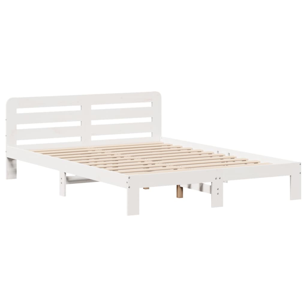 Vidaxl bedframe zonder matras massief grenenhout wit 135x190 cm