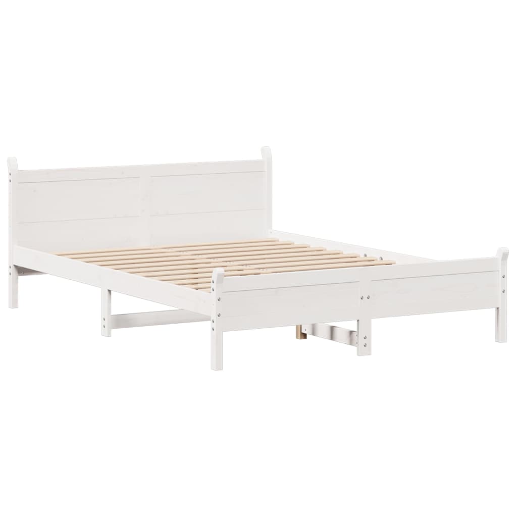 Vidaxl bedframe zonder matras massief grenenhout wit 150x200 cm