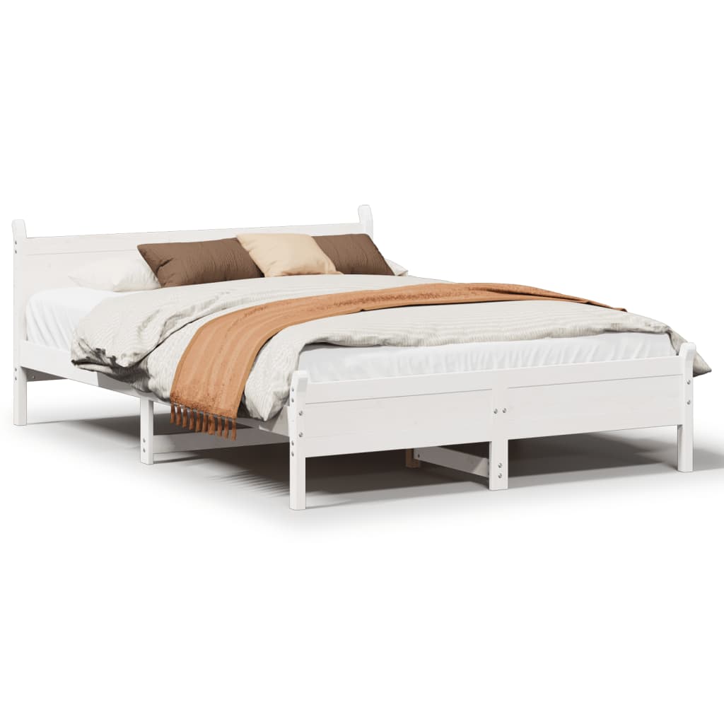 Vidaxl bedframe zonder matras massief grenenhout wit 120x200 cm