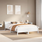 Vidaxl bedframe zonder matras massief grenenhout wit 135x190 cm