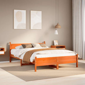 Vidaxl bedframe zonder matras massief grenenhout wasbruin 120x190 cm