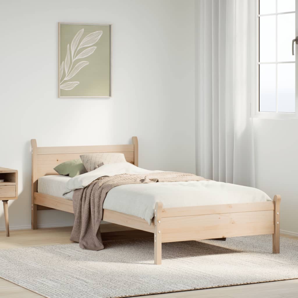 Vidaxl bedframe zonder matras massief grenenhout 75x190 cm