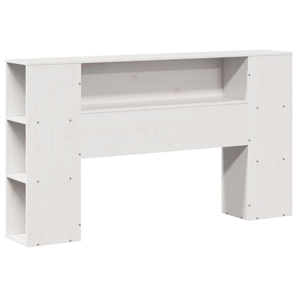 Vidaxl hoofdbord met opbergruimte 160 cm massief grenenhout wit