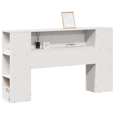 Vidaxl hoofdbord met opbergruimte 150 cm massief grenenhout wit