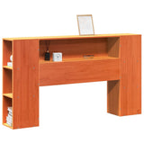 Vidaxl hoofdbord met opbergruimte 140 cm massief grenenhout wasbruin