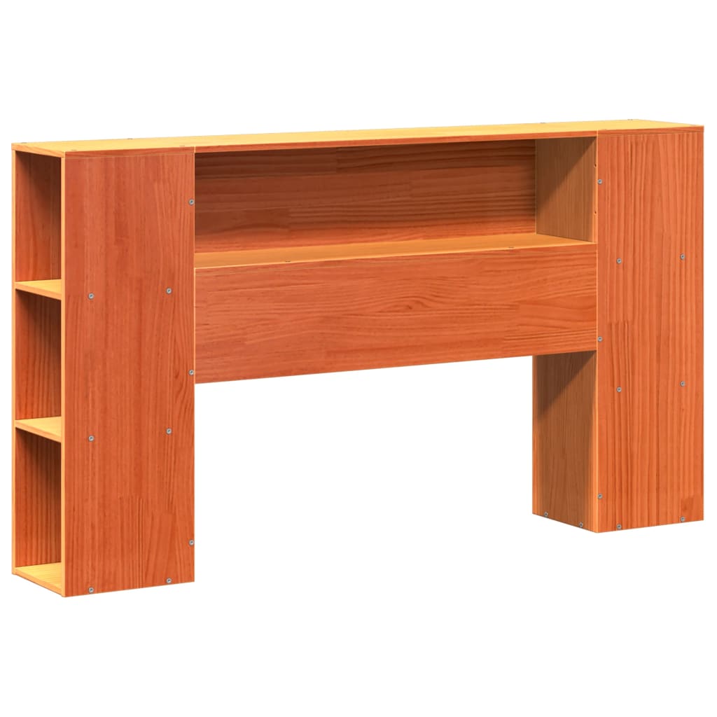 Vidaxl hoofdbord met opbergruimte 140 cm massief grenenhout wasbruin