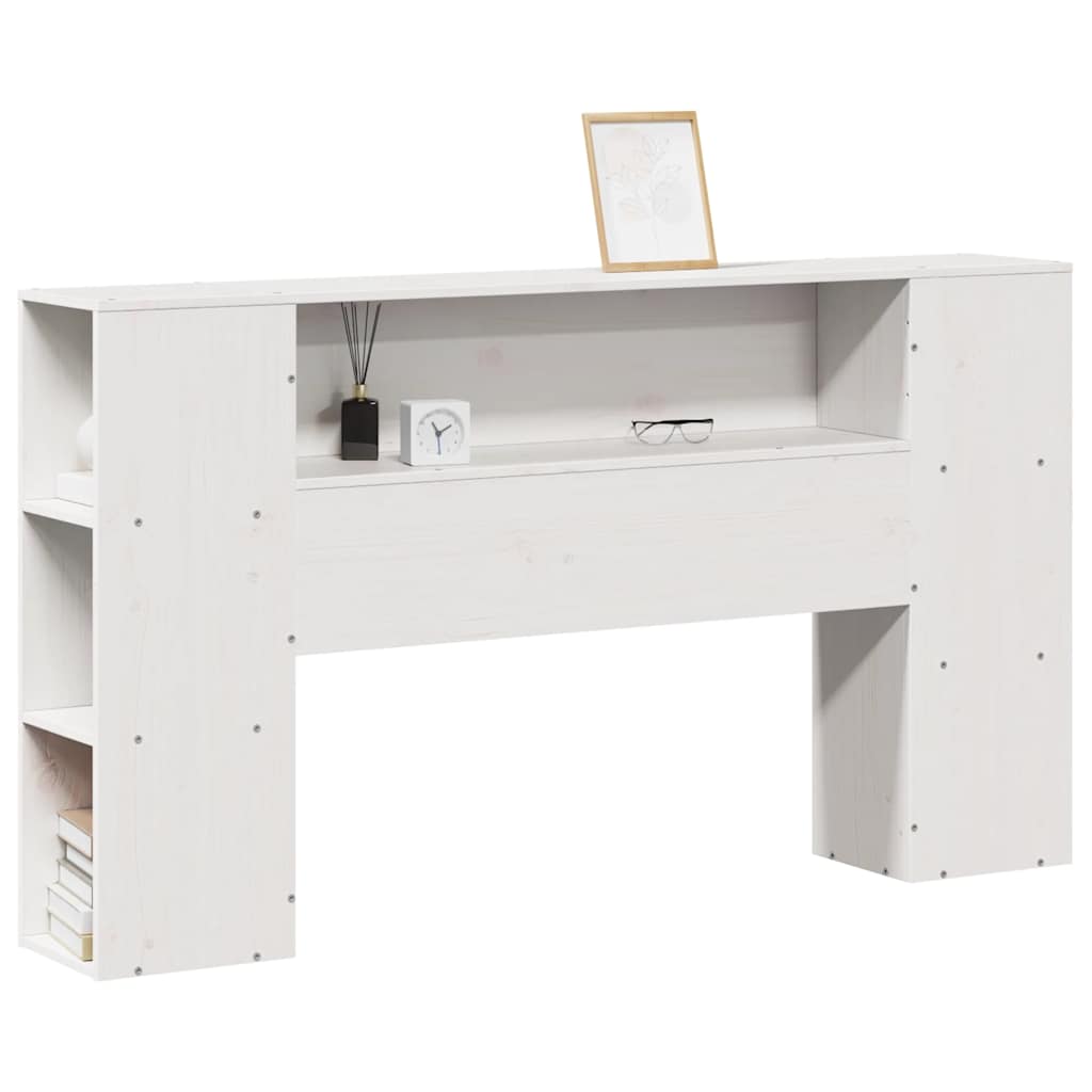 Vidaxl hoofdbord met opbergruimte 135 cm massief grenenhout wit