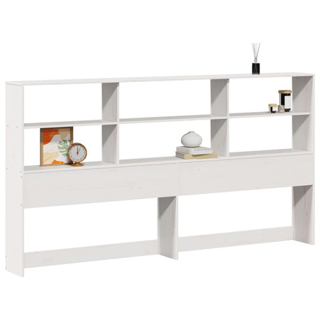 Vidaxl hoofdbord met opbergruimte 180 cm massief grenenhout wit