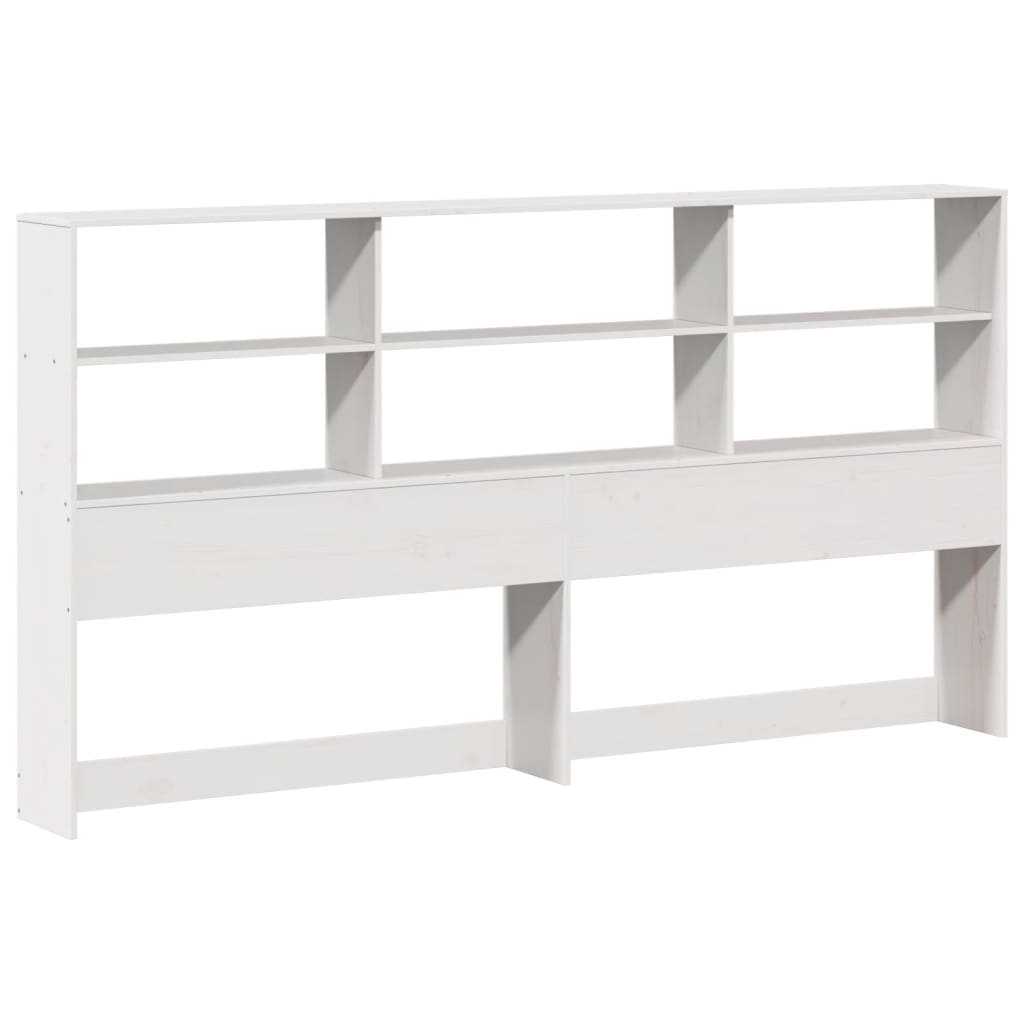 Vidaxl hoofdbord met opbergruimte 180 cm massief grenenhout wit