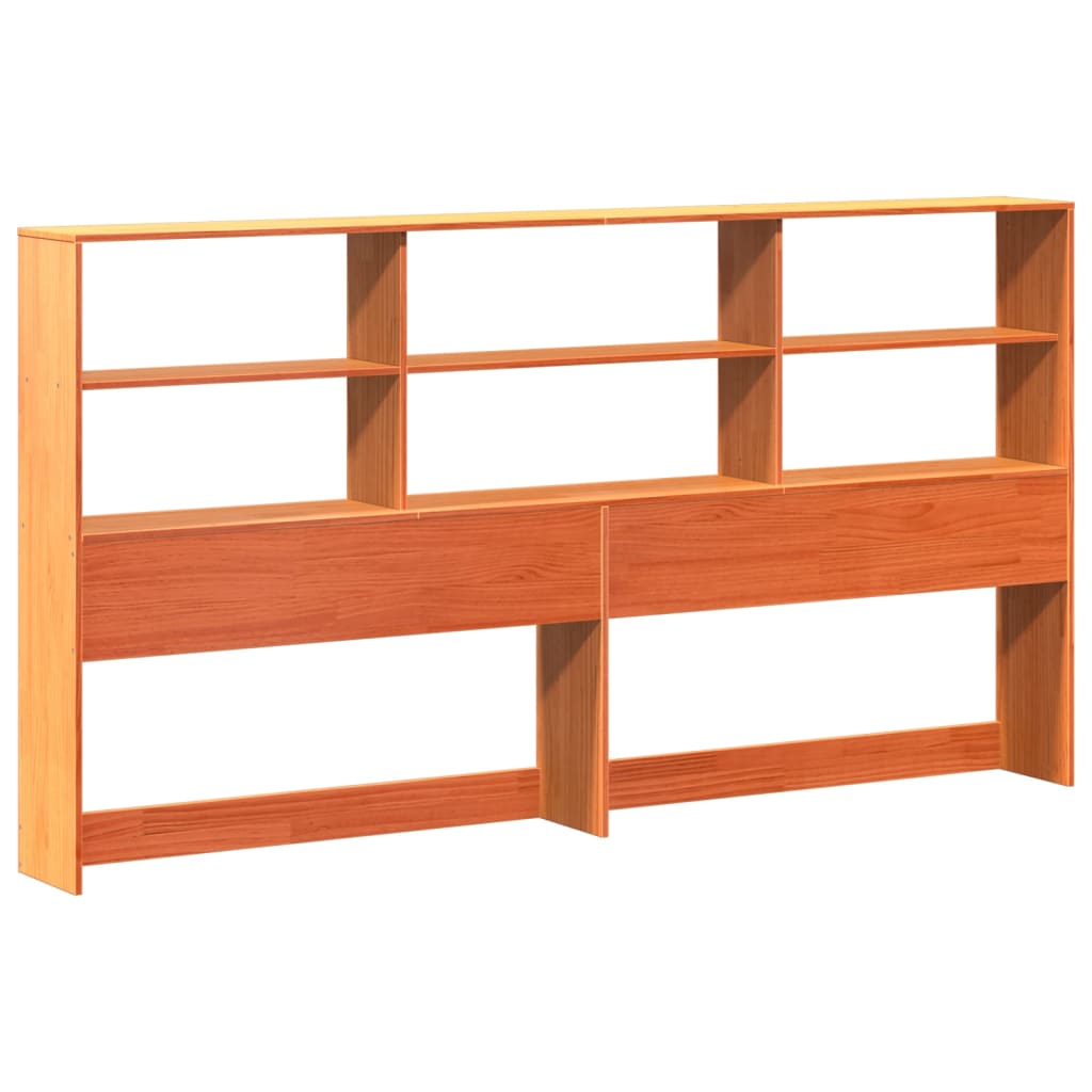 Vidaxl hoofdbord met opbergruimte 180 cm massief grenenhout wasbruin
