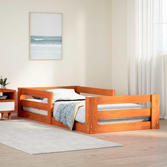 Vidaxl bedframe zonder matras massief grenenhout wasbruin 90x200 cm