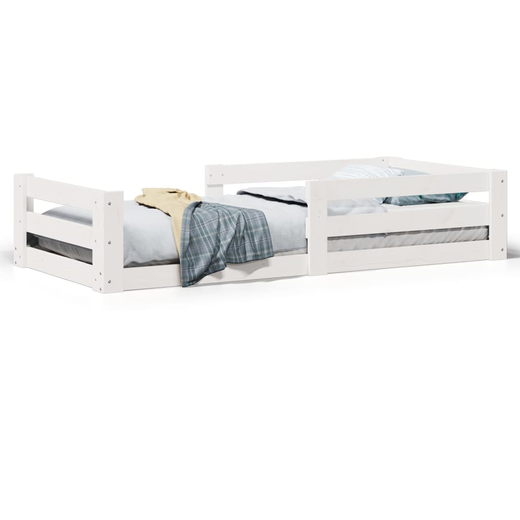 Vidaxl bedframe zonder matras massief grenenhout wit 75x190 cm