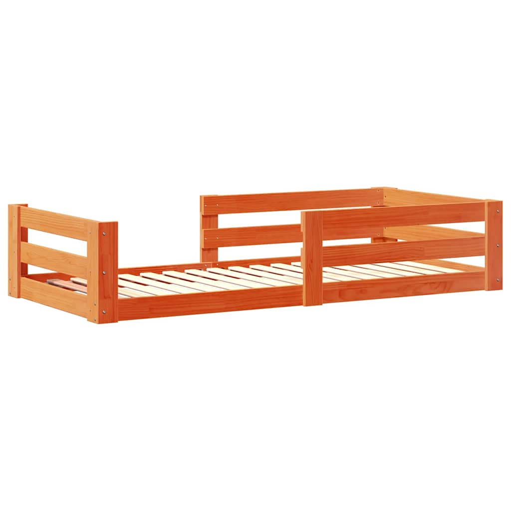 Vidaxl bedframe zonder matras massief grenenhout wasbruin 75x190 cm
