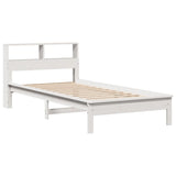 Vidaxl bed met boekenkast zonder matras grenenhout wit 90x200 cm