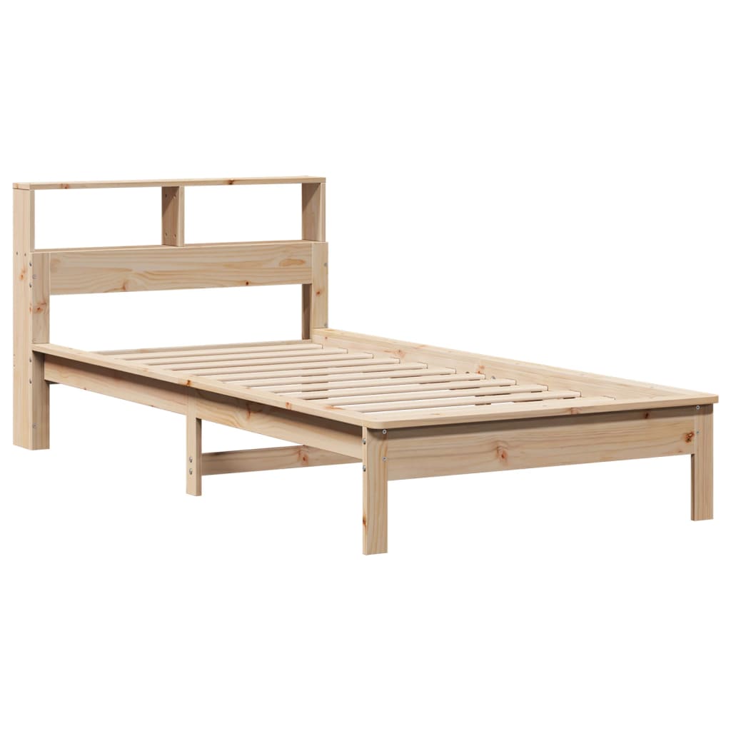 Vidaxl bed met boekenkast zonder matras massief grenenhout 90x190 cm