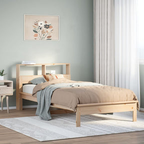 Vidaxl bed met boekenkast zonder matras massief grenenhout 90x190 cm
