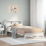 Vidaxl bed met boekenkast zonder matras grenenhout wit 90x190 cm