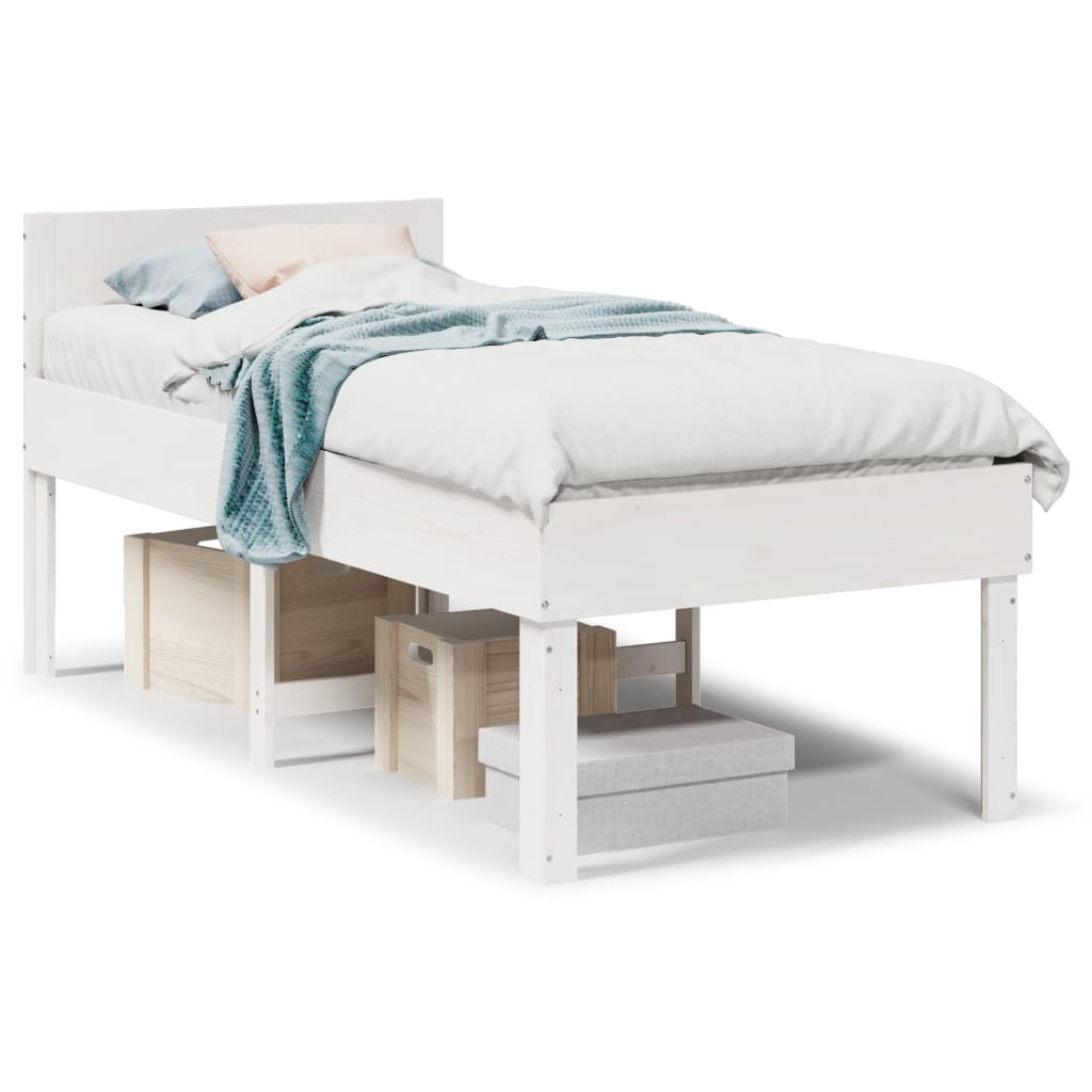 Vidaxl bedframe zonder matras massief grenenhout wit 90x190 cm