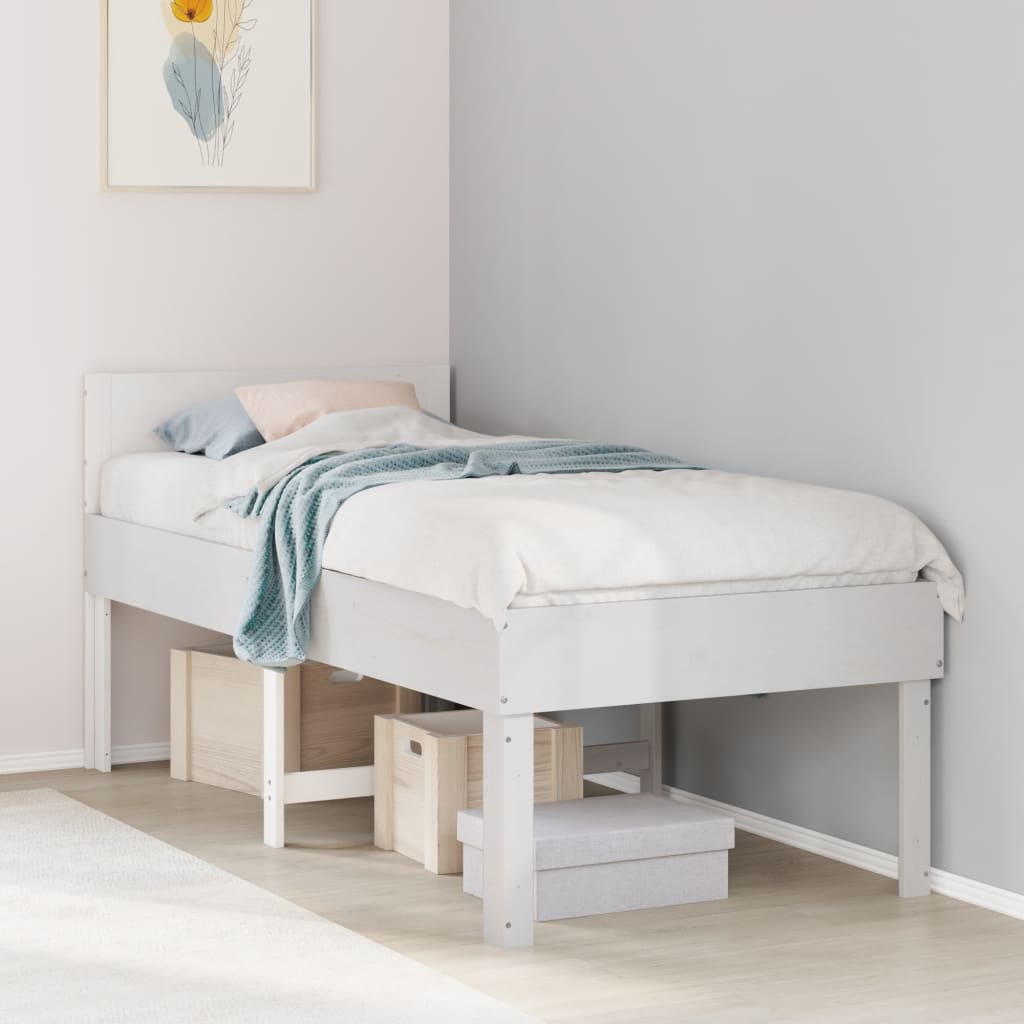 Vidaxl bedframe zonder matras massief grenenhout wit 90x190 cm