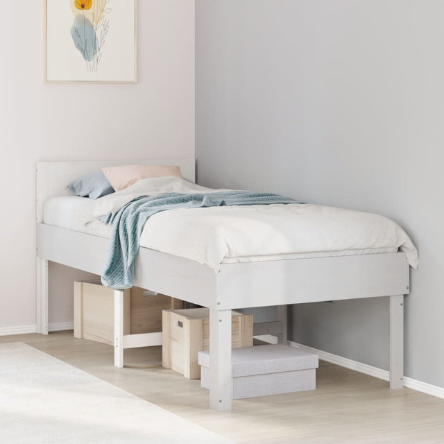 Vidaxl bedframe zonder matras massief grenenhout wit 90x190 cm