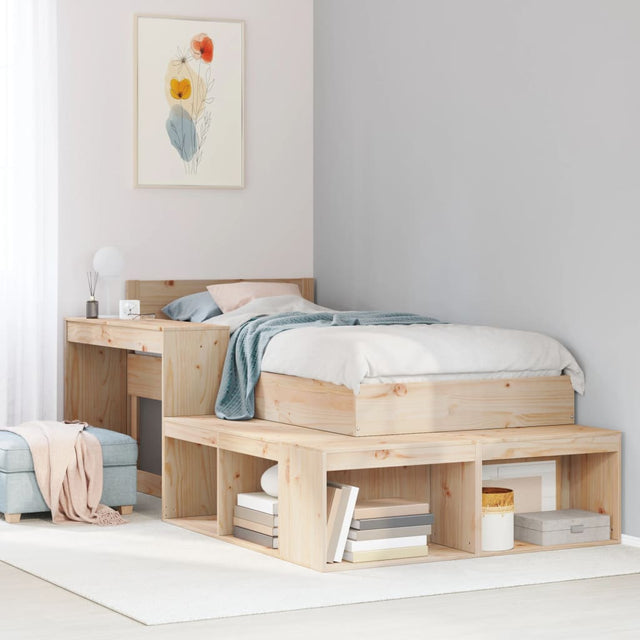 Vidaxl nachtkastje met bureau 232x122x75 cm massief grenenhout