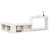 Vidaxl nachtkastje met bureau 232x112x75 cm massief grenenhout wit