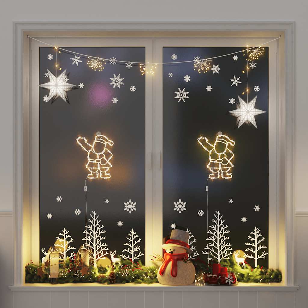 VidaXL Weihnachtsbeleuchtung Silhouette des Weihnachtsmanns2 Stück 35 LEDs warmweiß