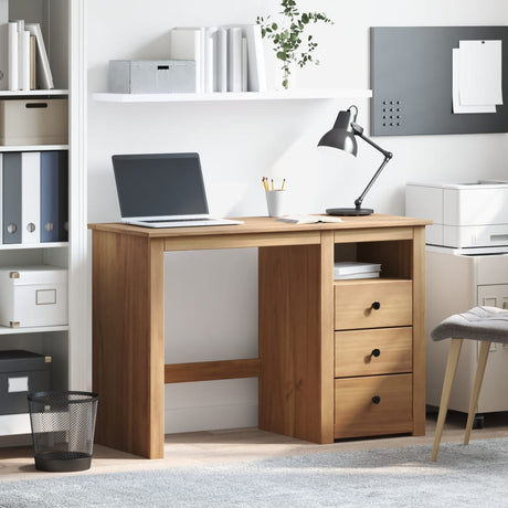 Vidaxl bureau panama 112x45x75 cm massief grenenhout