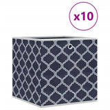 Vidaxx Aufbewahrungsboxen 10 Stück faltbar 32x32x32 cm Vliesstoff blau
