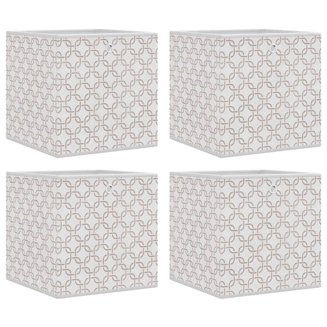 Vidaxx Aufbewahrungsboxen 4 Stück faltbar 32x32x32 cm Vliesstoff creme