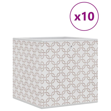 Vidaxx Aufbewahrungsboxen 10 Stück faltbar 32x32x32 cm Vliesstoff creme