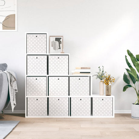 Vidaxx Aufbewahrungsboxen 10 Stück faltbar 32x32x32 cm Vliesstoff creme