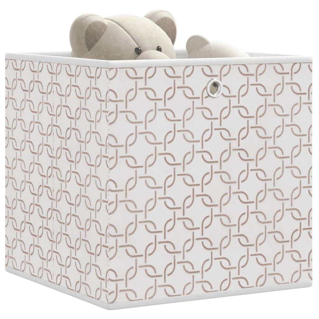 Vidaxx Aufbewahrungsboxen 10 Stück faltbar 32x32x32 cm Vliesstoff creme