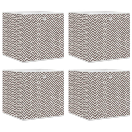 Vidaxx Aufbewahrungsboxen 4 Stück faltbar 32x32x32 cm Vliesstoff braun