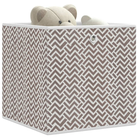Vidaxx Aufbewahrungsboxen 4 Stück faltbar 32x32x32 cm Vliesstoff braun